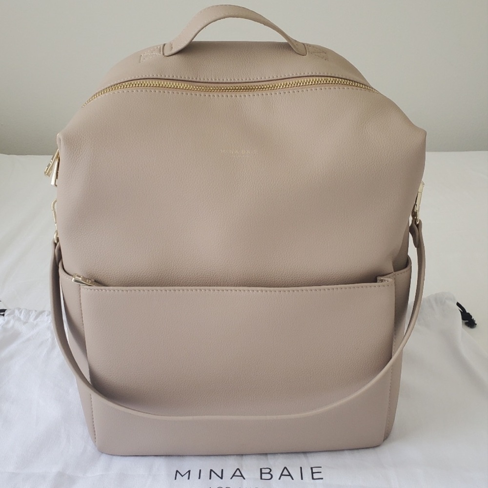Mina Baie Stevie diaper backpack (vegan) - Sand